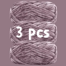 3 Packs 300g (100g*3) High Quality Velvet Chenille Yarn, Soft & Fine Texture, Skin-Friendly & Warm, Non-Shedding, Suitable For Knitting Sweaters, Coats, Slippers, Hats And DIY Handicrafts - 3-pc - View 7