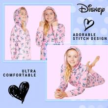 Disney Stitch Fleece Onesie Hooded Toddlers 2-14 Years PJ Loungewear Gift - Multicolor - View 4