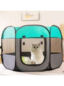 Foldable Cat/Dog Bed, 4-Season Use, Multi-Purpose Pet Nest, Convenient For Pets To Enter/Exit And Play - Multicolor - View 3
