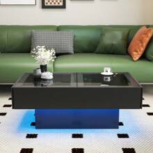 Coffee Table With Sliding Tabletop/ Coffee Table With Hidden Storage Compartment/Extendable Table For Living Room /Top Extends To 57.09 Inches/Suitable For Living Room, Office - 黑色 - 查看 3