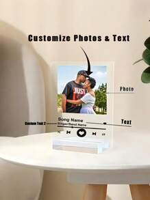 1PC Customized Acrylic Photos And Song Titles, Customized Photos, Customized Album Covers, Customized Acrylic Music Song Plaque Photos Gifts Birthday Graduation