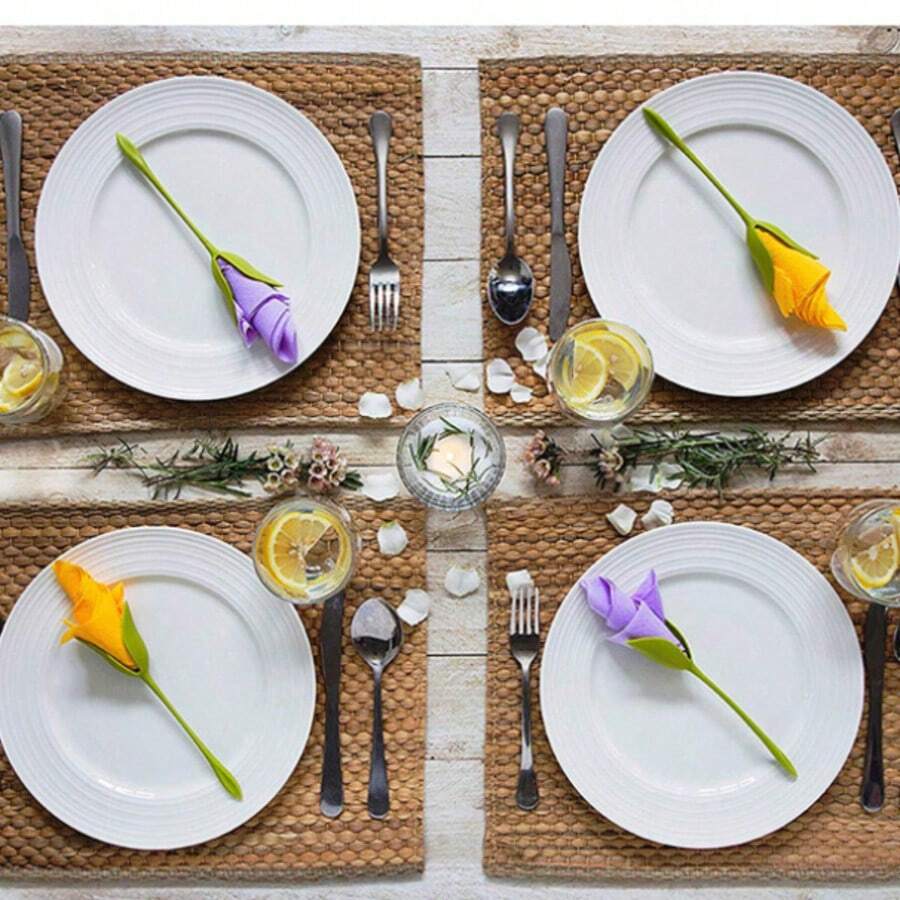 4pcs Paper Folding Flower Napkin Roll Tools, Napkin Holder - Green - View 1