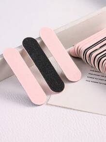 Mini Double-Sided 180/240 Grit Pink White Nail Files Nail Buffer Buffing Disposable Nail File Manicure Art Tools