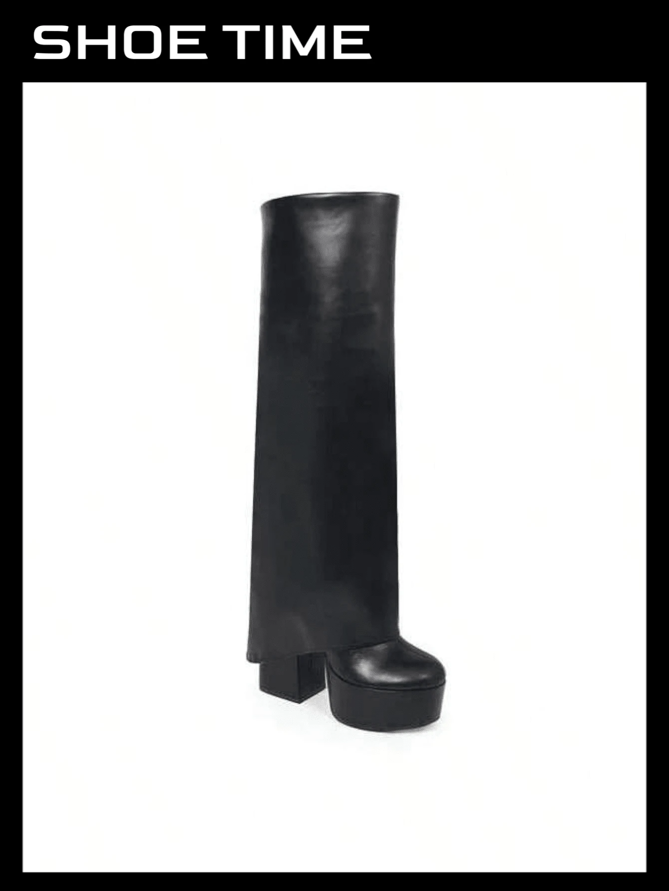 Knee High Fold Over Boots Roy-2 Liliana - Black - View 1