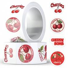 500Pcs Cherry Stickers Roll Red Stickers Fruit Stickers Cute Stickers Aesthetic Stickers Funny Stickers Food Stickers Vinyl Waterproof Stickers Aesthetic Laptop Sticker Pack Skateboard Stickers Water Bottle Stickers Notebook Stickers