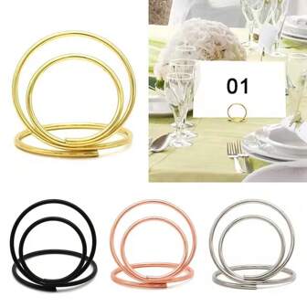 10pcs Round Shape Paper Clamp Picture Cards Display Stand ,Place Card Clamps Stand Photos Clips, Table Numbers Holder For Wedding Party Birthday Office