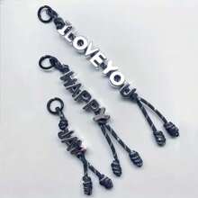 1pc Christmas Style Knitted Keychain, Customizable Acrylic Letter, Suitable As Christmas/Birthday Gift For Mother, Family, Friends