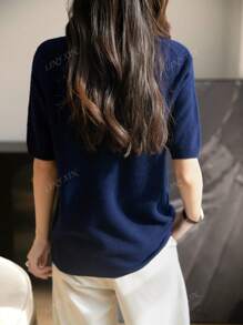 Hauts en 100% laine mérinos pour femmes, hauts d'été mignons, chandail sans couture élégant et décontracté, pull col roulé pour femmes, pull court à manches courtes pour le printemps et l'été, nouveau t-shirt en laine pour l'automne et l'hiver