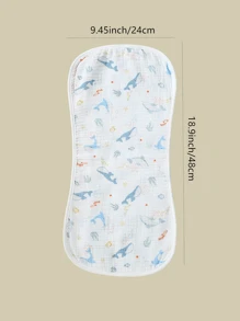 5pcs Set Floral, Whale Printed 100% Cotton Gauze Baby Bibs, Soft Gentle Burp Cloths For Infant Boys & Girls - Multicolor - View 7