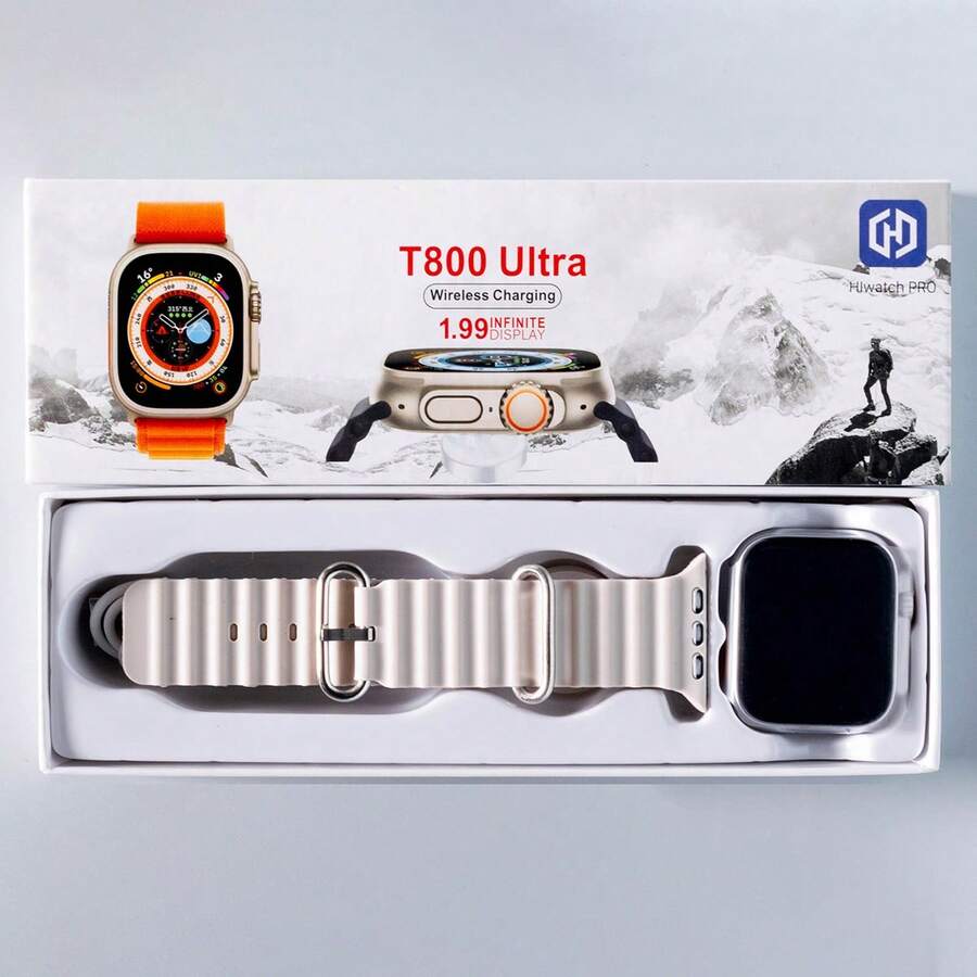 2024 Original Super Smart Watch T800 Super Body Temperature Bluetooth Call 45MM - 白色 - 查看 1