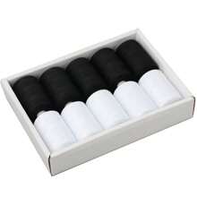 10 chiếc chỉ khâu, 1000 yard chỉ đen để khâu, chỉ trắng đa năng để khâu, chỉ polyester cho máy khâu, khâu tay, chần bông trắng và đen - Đen và trắng - Xem 10