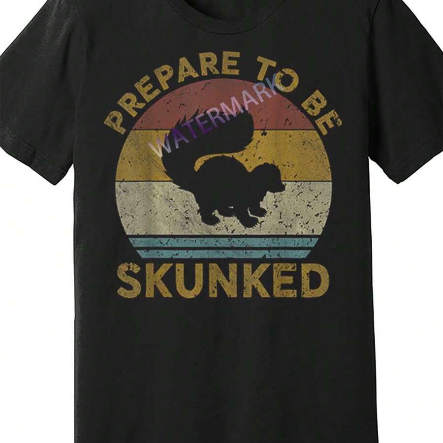 Prepare To Be Skunked Cribbage Lovers Vintage Cribbage Game 125544 Funny Men's Short Sleeve Graphic T-Shirt - Black - View 1