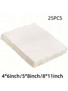 25 Blatt Aquarellpapier, 300 g/m² gerippt geschnittenes Papier 4 x 6 Zoll / 5 x 8 Zoll / 8 x 11 Zoll, raues/strukturiertes handgemachtes Baumwollpapier, weiß strukturiertes Papier für Aquarelle, Hochzeitseinladungen, Karten, Basteleien