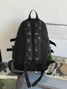 Casual Cashew Pattern Lightweight Backpack - Black - View 4
