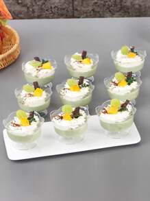 4/8pcs Ice Cream Cup, Summer Drink Cup, Ice Cream Cup, Cake Dessert Cup, Suitable For Summer Baking Birthday Party Wedding Dessert Table Cold Drink Cup Coffee Cup Dessert Cup Mousse Dessert Cup Plastic Dessert Cup Reusable - Transparent - View 3