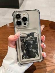 Transparente TPU Schutzhülle mit Kartenfach, kompatibel mit Apple 17/17 Air/17 Pro/17 Pro Max, I16, I16 Pro Max, I15, I15 Pro Max, 12 Pro Max, 13 Pro Max, 14 Pro Max, 13, 14, 11, 12 Pro, 14, XS, XR, 78P, 78GES2, A13 4G, A22, A21S, A51 4G