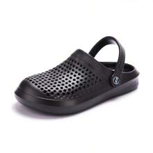 New Breathable Perforated Men Sandals Korean Version Beach Shoes, Thick Sole Outdoor Slippers - Black - View 3