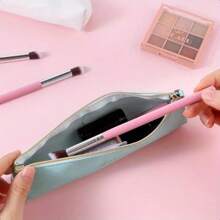 1 Pieza Estuche de lápices de gran capacidad de PU personalizado y personalizado para el almacenamiento de artículos de papelería de estudiantes de primaria y secundaria, creativo multifuncional y sencillo, de vuelta a la escuela - Multicolor - Ver 9