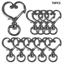 5/10/15/20/30/50/70/100 pièces Crochets rotatifs en forme de cœur à ressort, mousquetons en métal à ressort, anneaux porte-clés avec pince en forme de cœur, porte-clés détachables avec mousquetons, convient pour porte-clés, cordons, décoration, bijoux, DIY (4 couleurs)