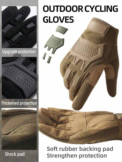 1 par de luvas masculinas de dedos inteiros para atividades ao ar livre, antiderrapantes e resistentes ao desgaste para condicionamento físico, treinamento, esportes ao ar livre, ciclismo, acampamento, proteção para as mãos