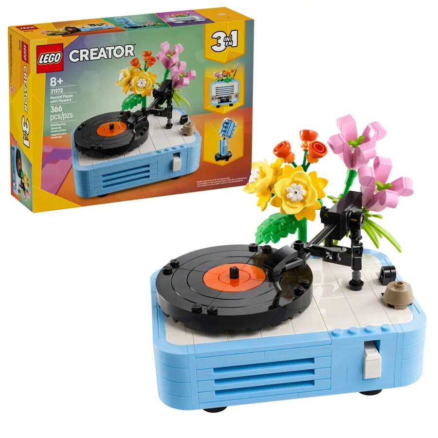 LEGO Creador 3 En 1 Tocadiscos Con Flores, 3 Opciones De Construcción, Tocadiscos, Radio O Micrófono 31172 - 31172 - Ver 1