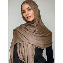 1件大码透气柔软纯色精致缝线莫代尔头巾，适合搭配连衣裙 - 彩色 - 查看 19