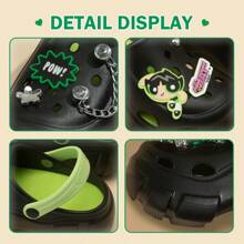 Miniso The PowerpuffGirls Series Chunky Sole Fashion Clog Sandals With Customizable Charms(1 Pair) - Green - View 2