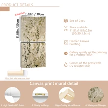 1 buc. Imprimare de perete de pânză mare - Design floral minimalist modern, în tonuri moale, decor de perete de fundal texturat abstract, poster botanic vintage, cu sau fără cadru, decor apartament pentru cămin de facultate, cadouri pentru decorarea peretelui în hotel, acasă, sufragerie, dormitor, baie și birou