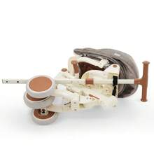 MERAX 7 In 1 Baby Tricycle, Foldable Toddler Tricycle With Removable And Adjustable Parent Handle, Toddler Push Bike With Removable Pedal, Canopy, And Guardrail, Tricycle For 12-72 Months, Ivory And Brown - Ivory - View 11