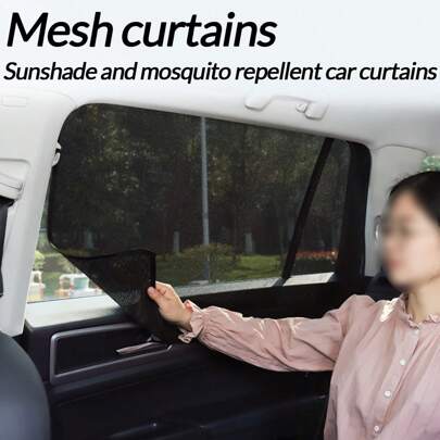 Rideaux anti-moustiques pare-soleil latéraux de voiture, rideaux arrière/avant, rideaux magnétiques de confidentialité avec protection solaire et anti-UV, accessoires de pare-soleil GM pour empêcher les moustiques d'entrer dans la voiture