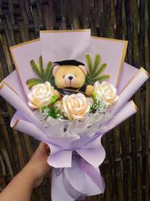 40 Sheets Of Flower Wrapping Paper, Korean Bouquet Wrapping Paper With Gold Edge Markers, Decorative Floral Supplies For DIY Crafts Gift Wrapping, 23" X 23", Wrapping Paper, Tissue Paper, Bouquet Supplies, Purple Tissue Paper For Gift Bags And Packaging, Multi-Color Gift Wrapping Paper, Valentine's Day Gift Wrapping Paper, Art Paper Crafts For Birthdays, - Purple - View 4