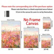 1 szt. Różowy wiosenny dziki kwiat botaniczny plakat artystyczny bez ramki nowoczesny współczesny styl - estetyczny kolorowy kwiat boho obraz na płótnie wydruk do wystroju Cottagecore, minimalistyczny kwiatowy obraz ścienny, poziomy wydruk artystyczny tuszem na powierzchni płótna