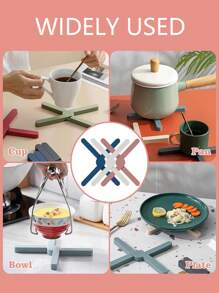 1 tấm lót cách nhiệt gấp gọn hình chữ thập, chất liệu TPR (cao su nhiệt dẻo), tấm lót gấp, tấm cách nhiệt có thể gấp lại, tấm lót cách nhiệt cho nồi chảo cốc chén đĩa trong nhà bếp, tấm lót bàn ăn, tấm lót nồi gấp chữ thập, tấm lót cách nhiệt sáng tạo. - Nhiều màu - Xem 8