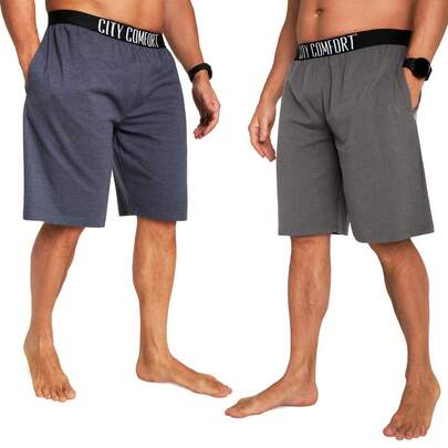 City Comfort Pyjama Shorts Comfy Lounge With Pockets Pack Of 2