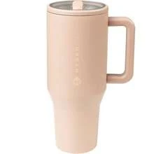 Leak-Proof Insulated Tumbler With Flip Straw & Cup Holder Fit Flasks Lid - 粉紅沙灘 - 查看 8