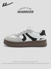 WARRIOR 1 par de zapatillas deportivas casuales de mujer de la serie Warrior, de material de PU con cordones, versátiles, transpirables, ligeras y cómodas, apropiadas para patinaje, populares entre los jóvenes y adecuadas para uso diario