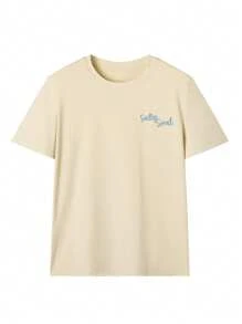 SALTY SOUL Women's Spring/Summer New Seaside Resort Coconut Tree Sun Printed Daily Casual Round Neck Short Sleeve T-Shirt Fashionable Dressing, Your Daily Vacation Essential. Vacation Outfits Women Graphic Tees Women