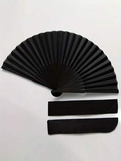 Classic Cool Black Ancient Fan Black Folding Fan Male Fan Summer Cooling Handheld Fan Gift
