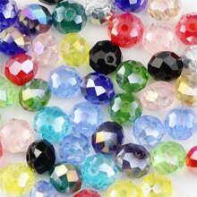 100pcs 8mm Multi-Colored Faceted Czech Glass Round Crystal Beads - Suitable For DIY Jewelry, Charm Necklaces And Bracelet Making
