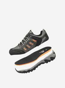 Outdoor Men's Waterproof Mountaineering Low-Top Hiking Shoes - 深灰色 - 查看 3
