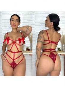 Unmissable Bori Sensual Comfortable Underwire Lace Lingerie Set With Adjustment - Đỏ - Xem 3