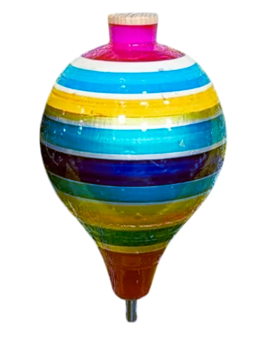 6 trompos juguetes madera tradicional mexicano diseño clásico habilidad entretenimiento actividad manual colores surtidos resistentes papelería juego fiesta regalo cultura - Multicolor - Ver 1
