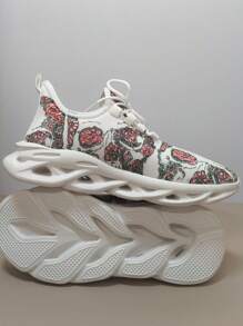 Cross-Border Supply Casual Breathable Blade Sneakers For Men And Women, Sports Running Shoes, Custom Print From Images, Minimum Order 1 Pair - White - View 2