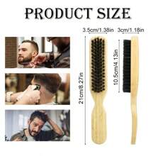 1pc Bamboo Handle Boar Bristle Brush, Natural Hairstyle Shaping And Cleansing Brush, Suitable For Grooming Hair, Frizz Control, Suitable For All Hair Types With Smooth Finish