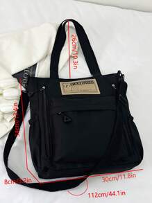 Fashionable Casual Stylish Letter Print Large Capacity, Tote Handbag, Crossbody Bag ,Suitable For University/College Classroom / Commute/Work/ Office/Festivals/Vacation/Holiday/Party/Travel, For Women,
