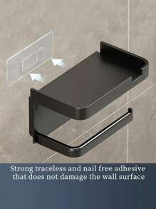 1pc Wall-Mounted Plastic Tissue Rack, Dual-Purpose No Hole Tissue Holder For Bathroom And Toilet - Convenient Organizing Acces