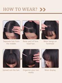 360° Cover Clip In Bangs Hair Fake Bangs Clip In Hair Extensions For Women Hair Bangs Clip In For Daily Use