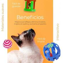 HuaTang Con 20pcz Juguetes Para Gato Plumas Varita Bolas Ratones Túnel