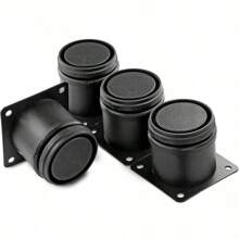 4 件装可调节不锈钢金属家具腿，黑色圆腿，适用于咖啡桌、橱柜、沙发架、电视柜、书架 - 彩色 - 查看 9