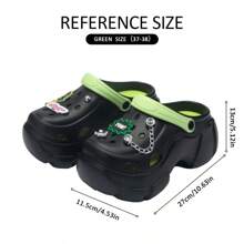 Miniso The PowerpuffGirls Series Chunky Sole Fashion Clog Sandals With Customizable Charms(1 Pair) - Green - View 9